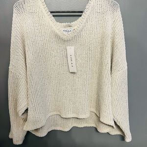 Boutique cropped off the shoulder sweater